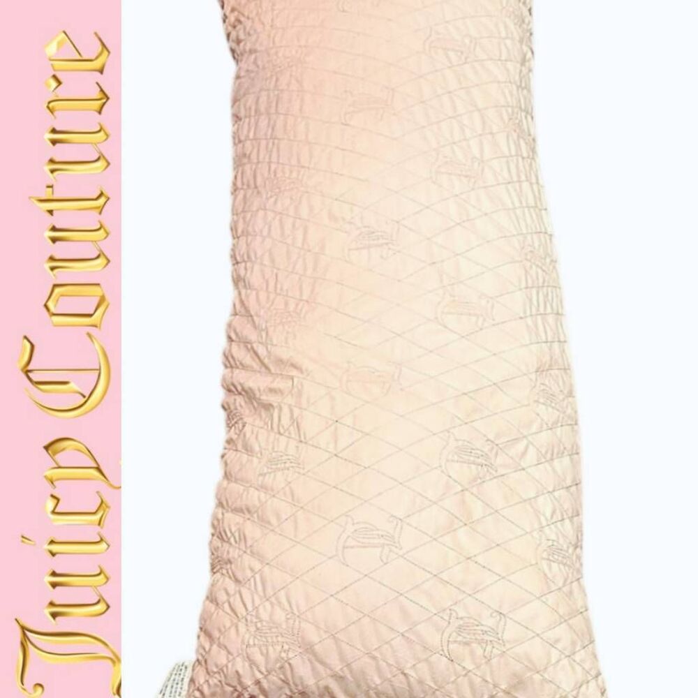Juicy Couture Home JC Embroidered Logo Ombre Velour  Decorative Body Pillow